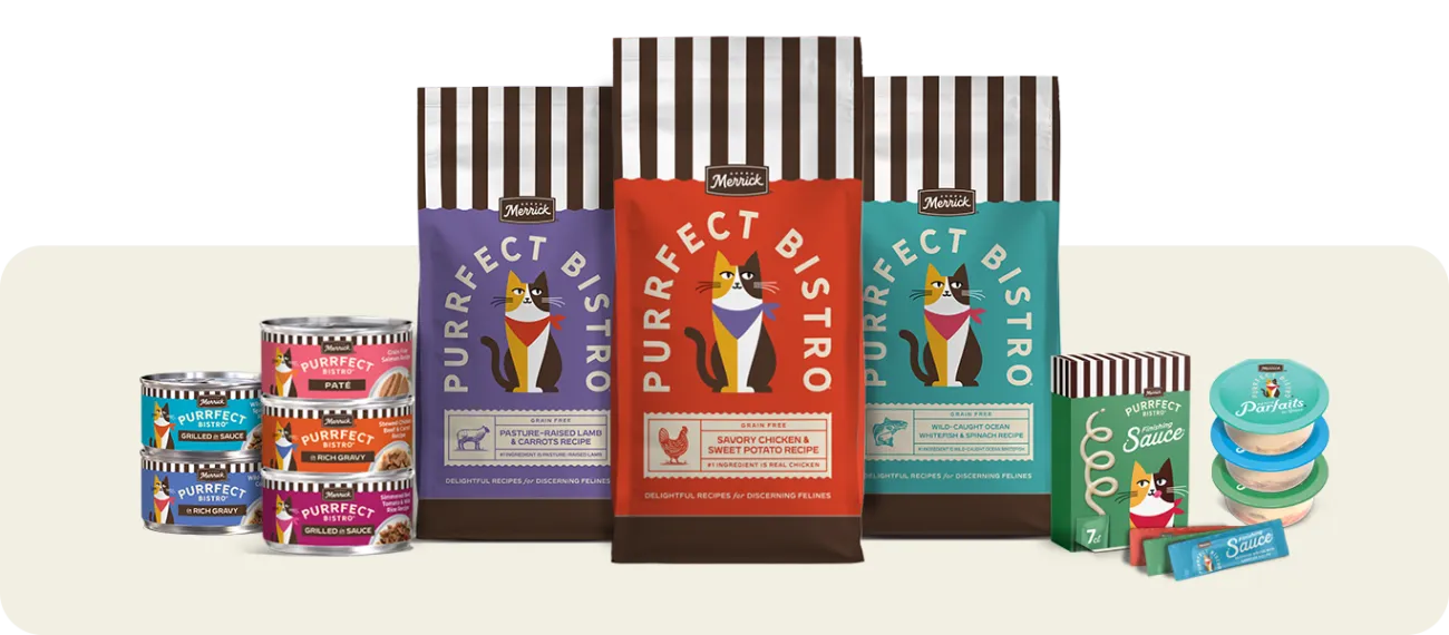Merrick Purrfect Bistro Cat Food line up
