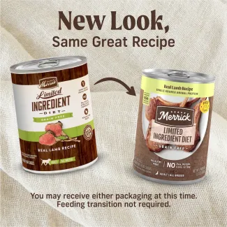 New look Merrick Limited Ingredient Diet Pate Real Lamb Recipe.