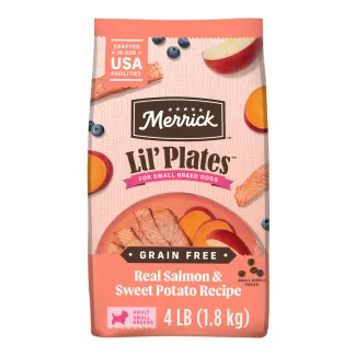 Bag of Merrick Lil' Plates Grain Free Real Salmon &amp; Sweet Potatoes Recipe Dry Dog Food