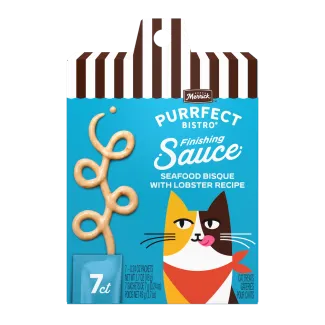 Merrick Purrfect Bistro Finishing Sauce Seafood Bisque with Lobster Recipe package.