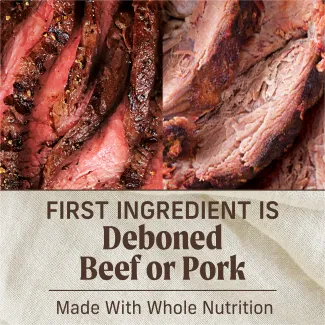 First ingredient is deboned beef or pork.