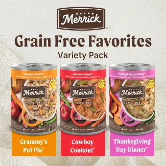 Merrick Grain Free variety three package