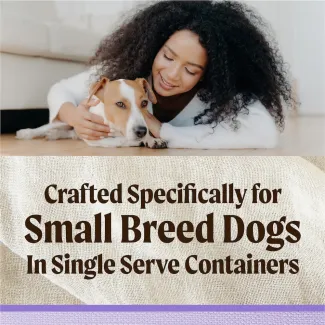 Crafted specifically for small breed dogs in single serve containers.